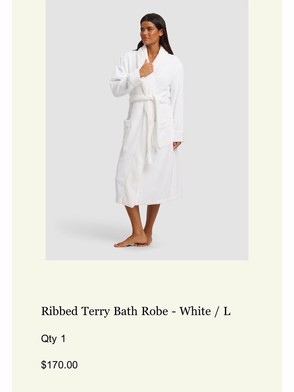 Cozy Earth Ribbed Terry Bath Robe - White